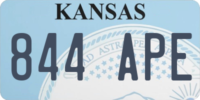 KS license plate 844APE