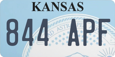 KS license plate 844APF