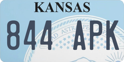 KS license plate 844APK