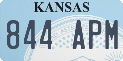 KS license plate 844APM