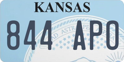 KS license plate 844APO