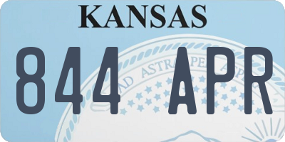 KS license plate 844APR