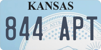 KS license plate 844APT