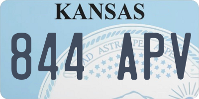KS license plate 844APV