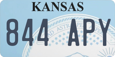 KS license plate 844APY