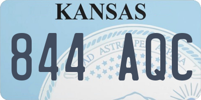 KS license plate 844AQC