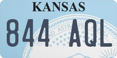 KS license plate 844AQL