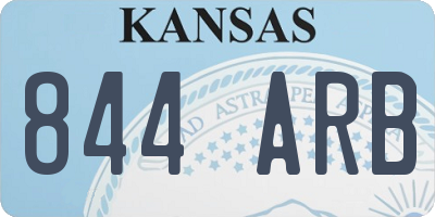 KS license plate 844ARB