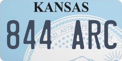KS license plate 844ARC