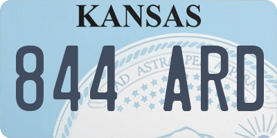 KS license plate 844ARD