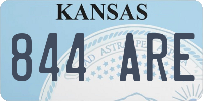 KS license plate 844ARE