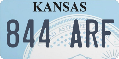 KS license plate 844ARF