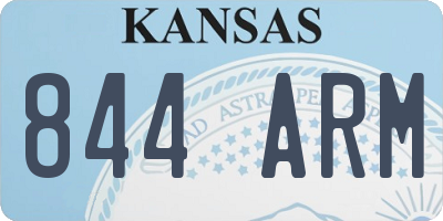 KS license plate 844ARM