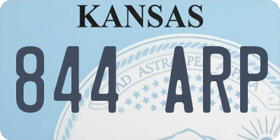 KS license plate 844ARP