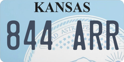 KS license plate 844ARR