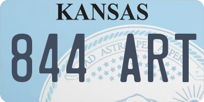 KS license plate 844ART