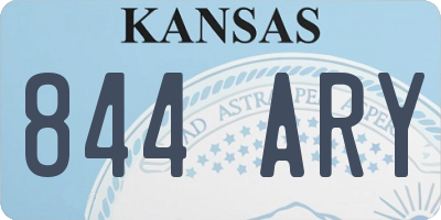 KS license plate 844ARY