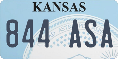 KS license plate 844ASA