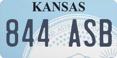 KS license plate 844ASB
