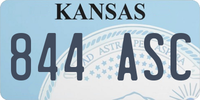 KS license plate 844ASC