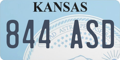 KS license plate 844ASD