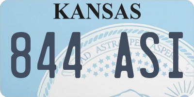 KS license plate 844ASI