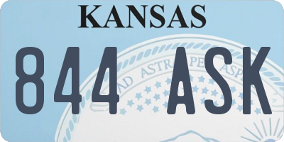 KS license plate 844ASK