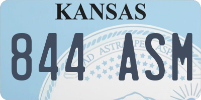 KS license plate 844ASM