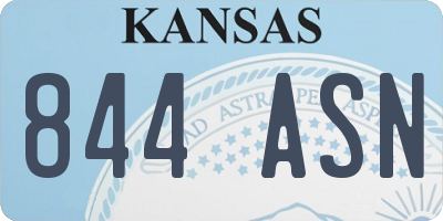 KS license plate 844ASN