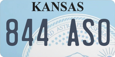 KS license plate 844ASO