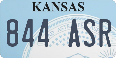 KS license plate 844ASR