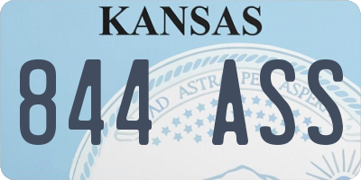 KS license plate 844ASS