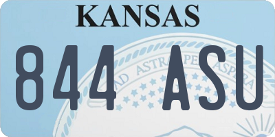 KS license plate 844ASU