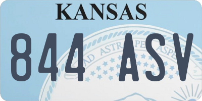 KS license plate 844ASV