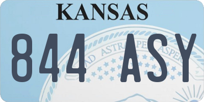KS license plate 844ASY