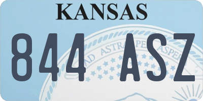 KS license plate 844ASZ