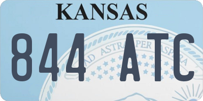 KS license plate 844ATC