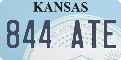 KS license plate 844ATE