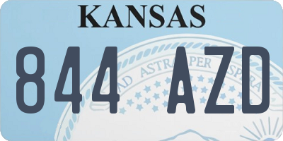 KS license plate 844AZD