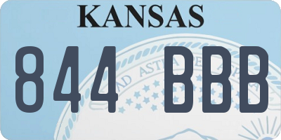 KS license plate 844BBB