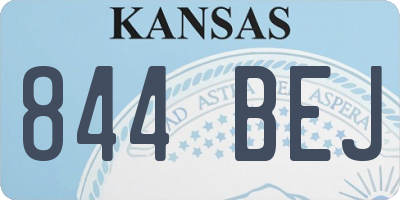KS license plate 844BEJ