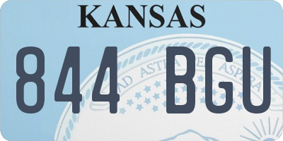 KS license plate 844BGU