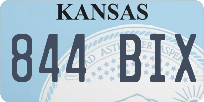 KS license plate 844BIX