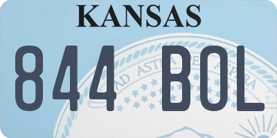 KS license plate 844BOL