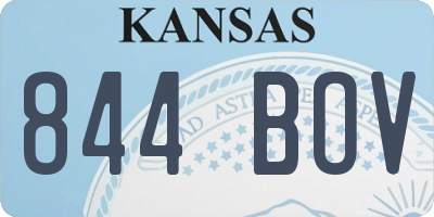 KS license plate 844BOV