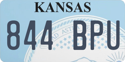 KS license plate 844BPU