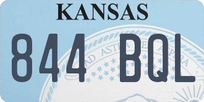 KS license plate 844BQL