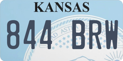 KS license plate 844BRW