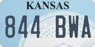 KS license plate 844BWA