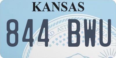 KS license plate 844BWU
